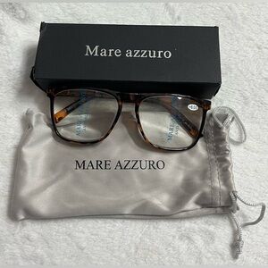 New!! Mare Azzuro anti-blue light protection glasses +6 lens brown/cheetah